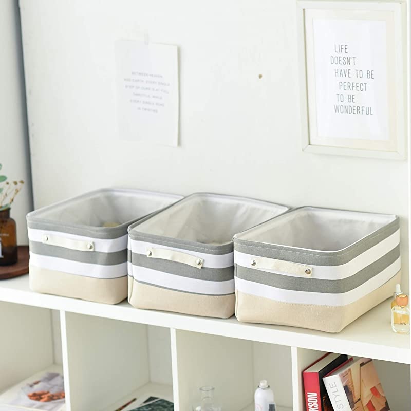 Storage Baskets 3Pack Dog Toy Baskets with Handles Storage Bins Set Works As Baby Storage Toy Storage Nursery Baskets Lattice 157L&times;118W&times;83H inch