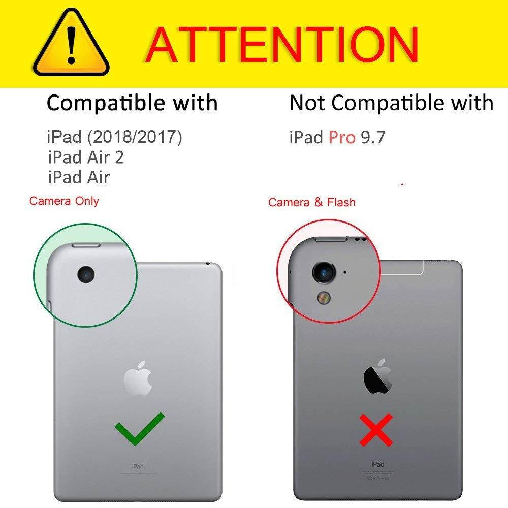 Fintie iPad 9.7 2018 2017 / iPad Air 2 / iPad Air Case - [Corner Protection] Multi-Angle Viewing Folio Cover w/Pocket, Auto Wake/Sleep for Apple iPad 6th / 5th Gen, iPad Air 1/2, Marble White