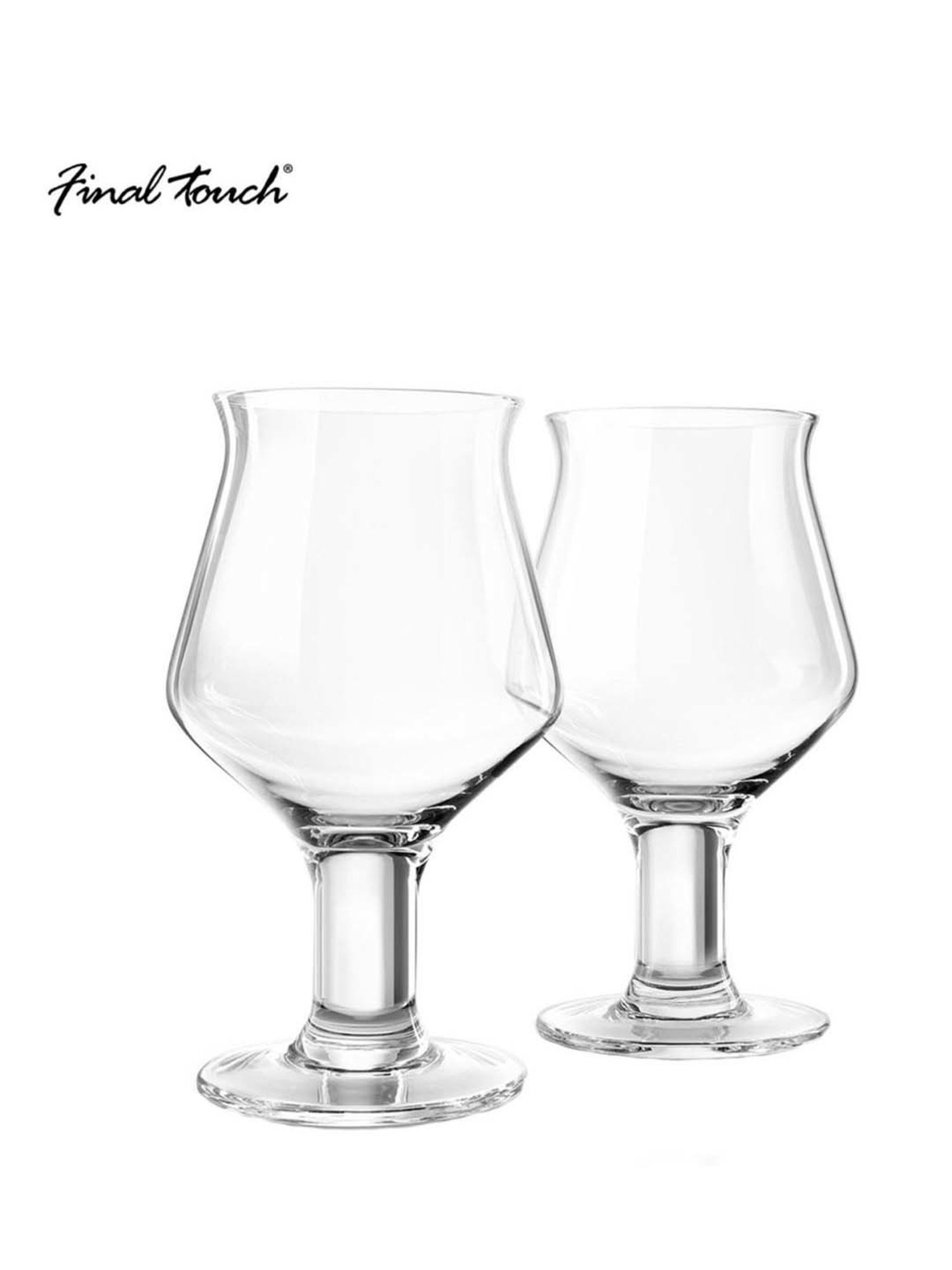 Final Touch 2-Piece Transparent Hard Cider Glass Set