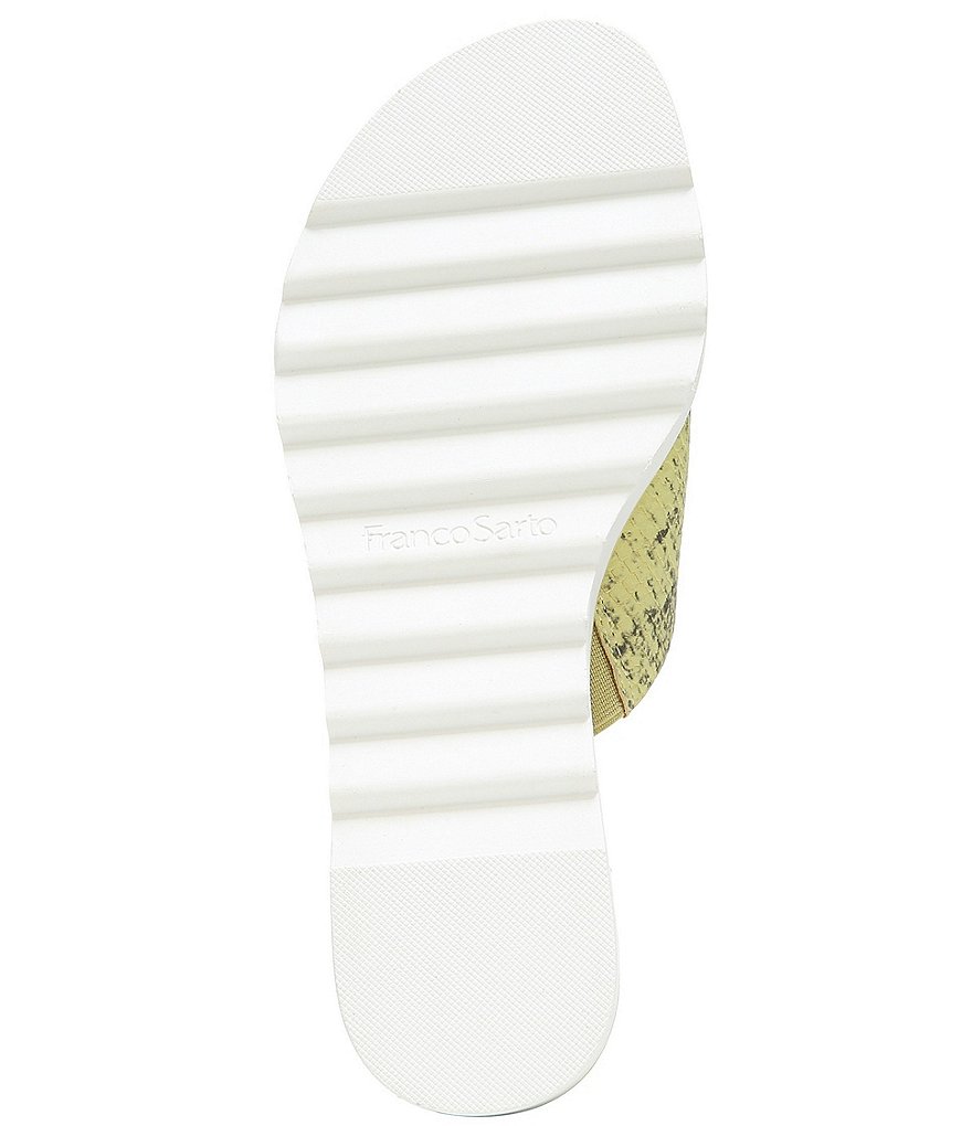 Franco Sarto Chazz Snake Print Cork Wedge Slides