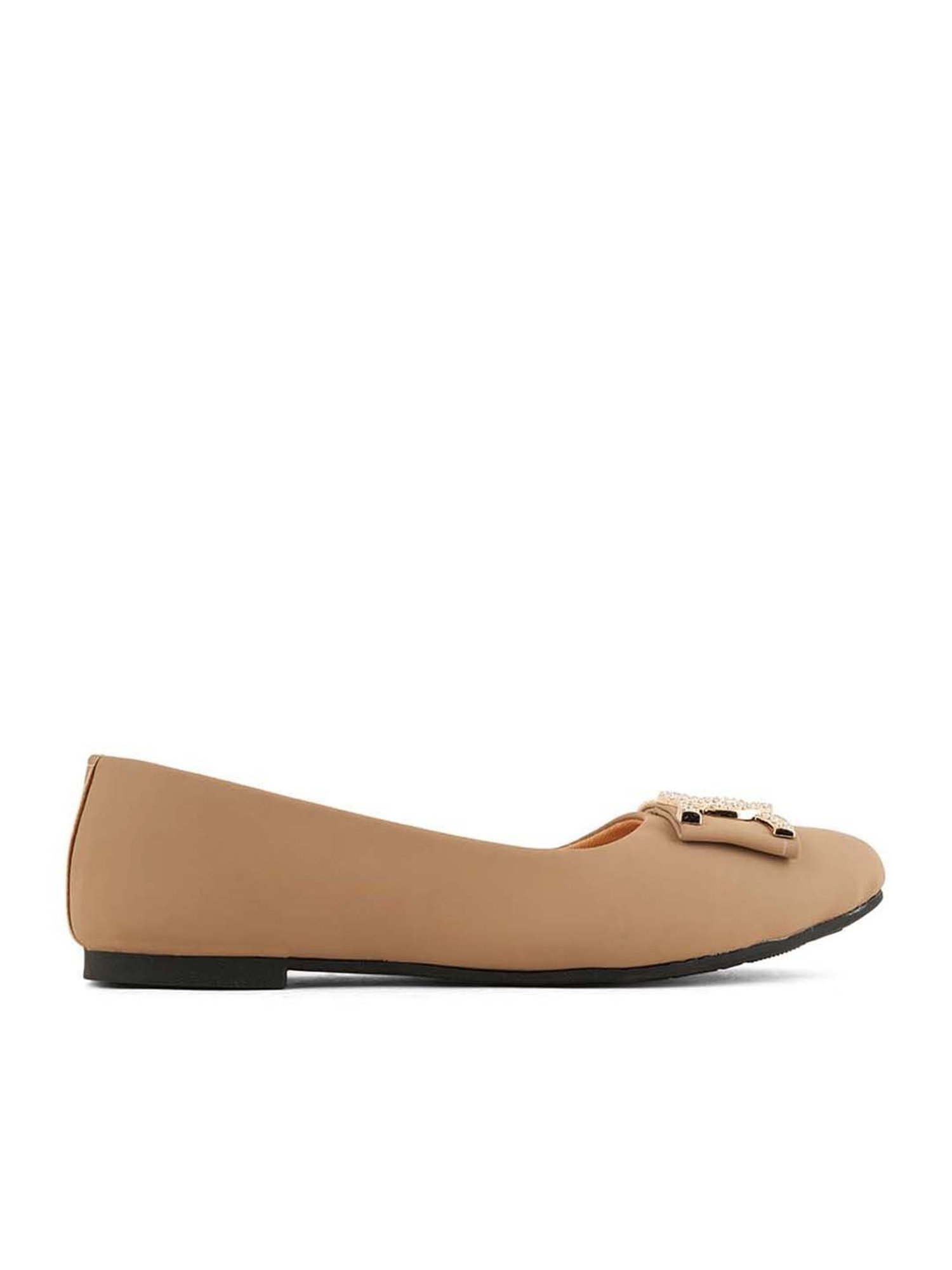 Scentra Women's Beige Flat Ballets