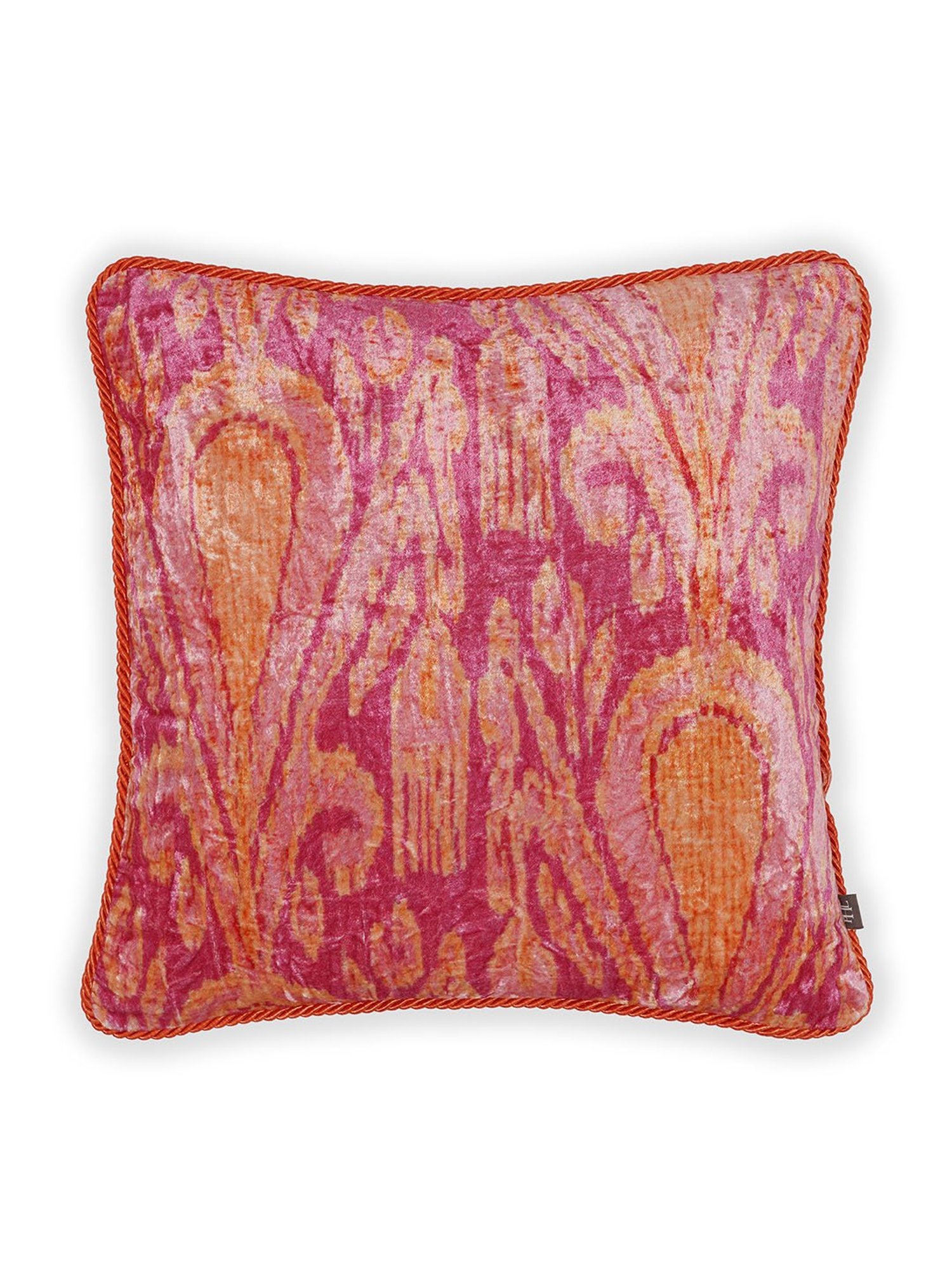 Pure Home and Living Orange Cotton Abstract Cushion Cover