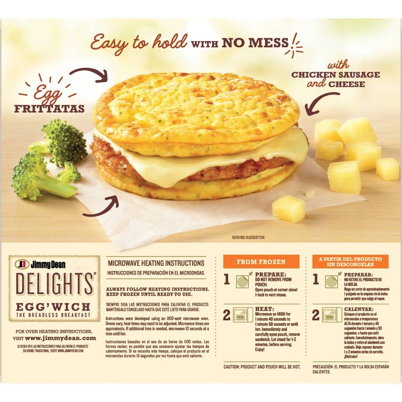 Jimmy Dean Broccoli & Cheese Frozen Frittata Sandwich - 4ct