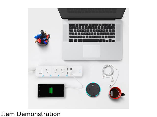 LITEdge Smart Power Strip, Wi-Fi Accessible 3 AC Outlets 2 USB Ports, Surge Protected