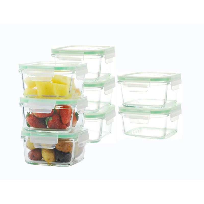 Kinetic Go Green Glassworks Square Food Storage Container Set - 27oz