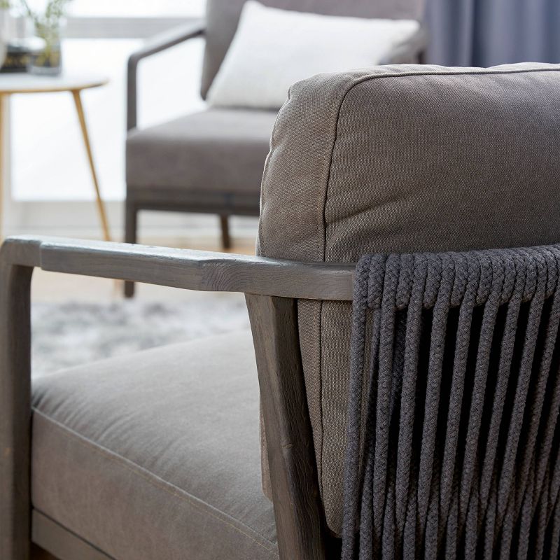 Accent Chair, Solid Oak Framed Slate Gray - Olivia & May