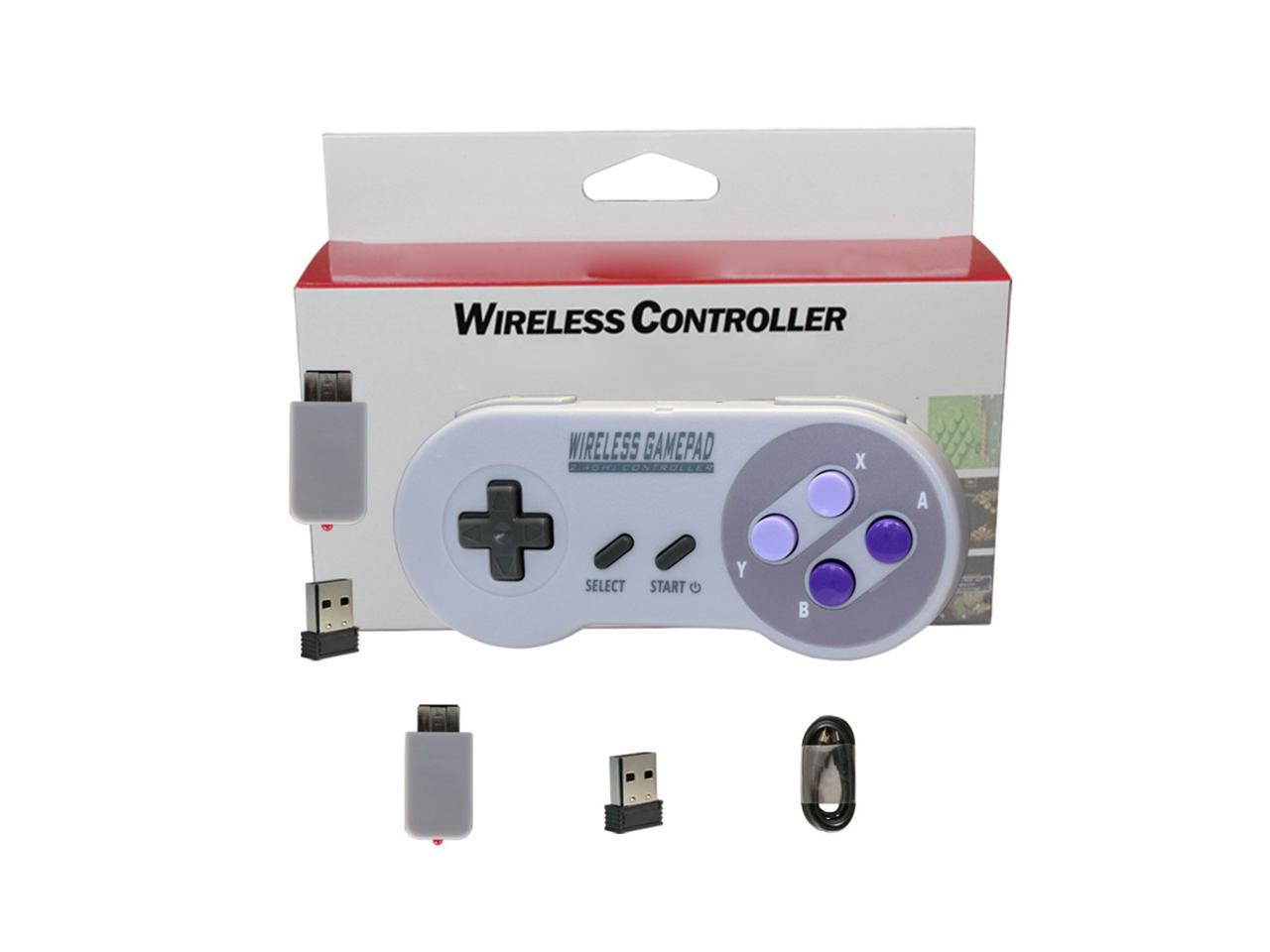 2.4GHZ Wireless Controller Gaming Joystick Gamepad for Super Nintendo Classic SNES Game Console, IOS, Android Box, Window
