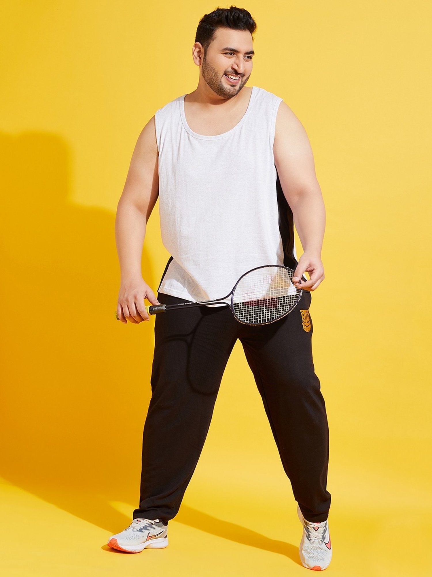 Bigbanana Plus Size Grey Cotton Regular Fit Vest