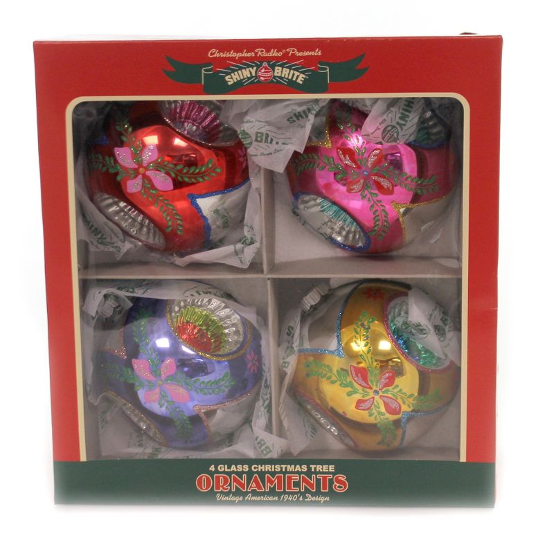 Shiny Brite 4.0" Cc Rounds With Reflectors. Christmas Confetti Ornament  -  Tree Ornaments