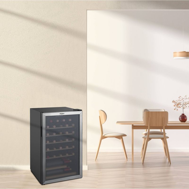 Whirlpool 33 Bottle 3.6 Cu. Ft Wine Fridge-Stainless Steel-WHW36S