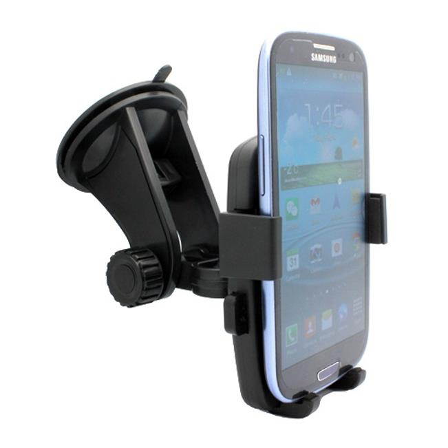 Easy Mount Rotating Car Mount Windshield Holder Cradle Window Dock Stand Strong Suction X7B for ZTE Grand X Max 2 X3 X4, Duo LTE XL, ZMax Pro Z981