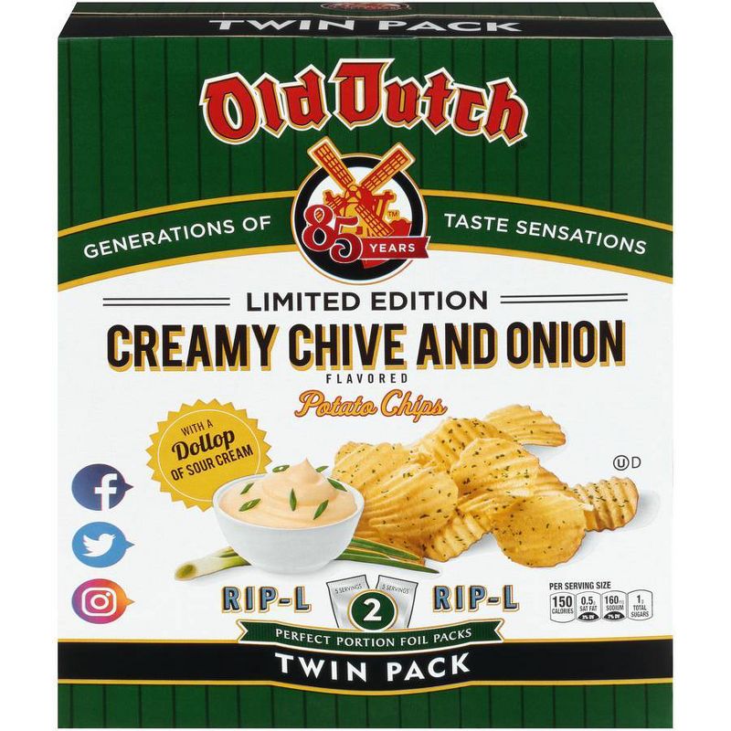 Old Dutch Twin Pack Creamy Chive & Onion - 10oz