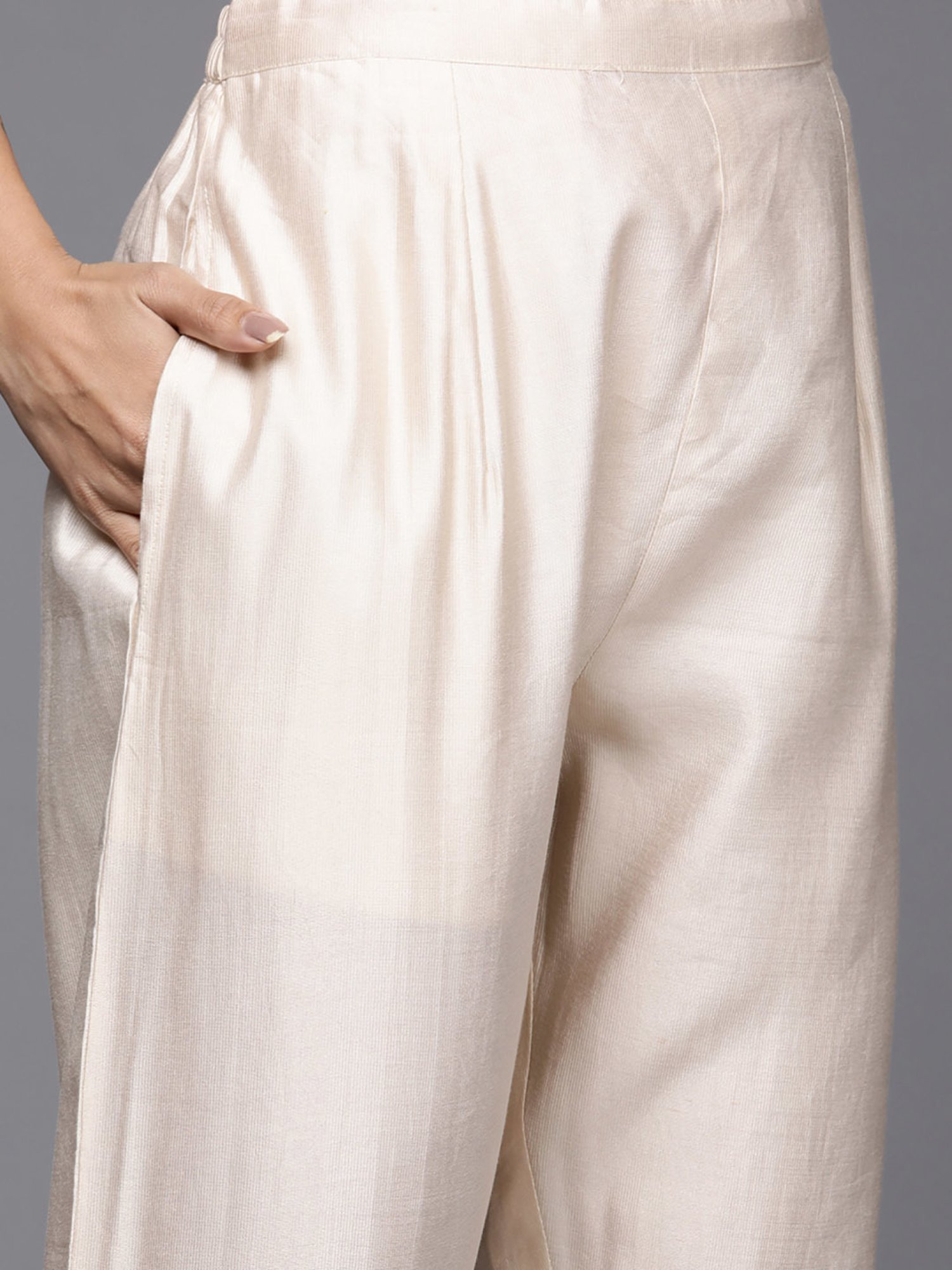 Indo Era Yellow Printed Kurta Pant Set