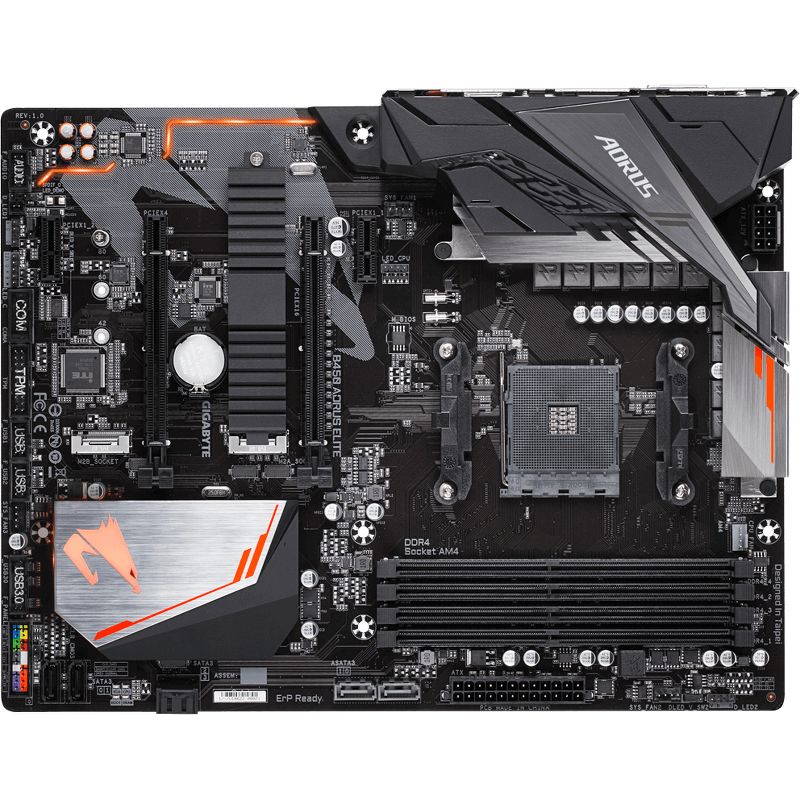 Aorus Ultra Durable B450 AORUS ELITE Desktop Motherboard - AMD Chipset - Socket AM4 - 64 GB DDR4 SDRAM Maximum RAM - UDIMM, DIMM - 4 x Memory Slots
