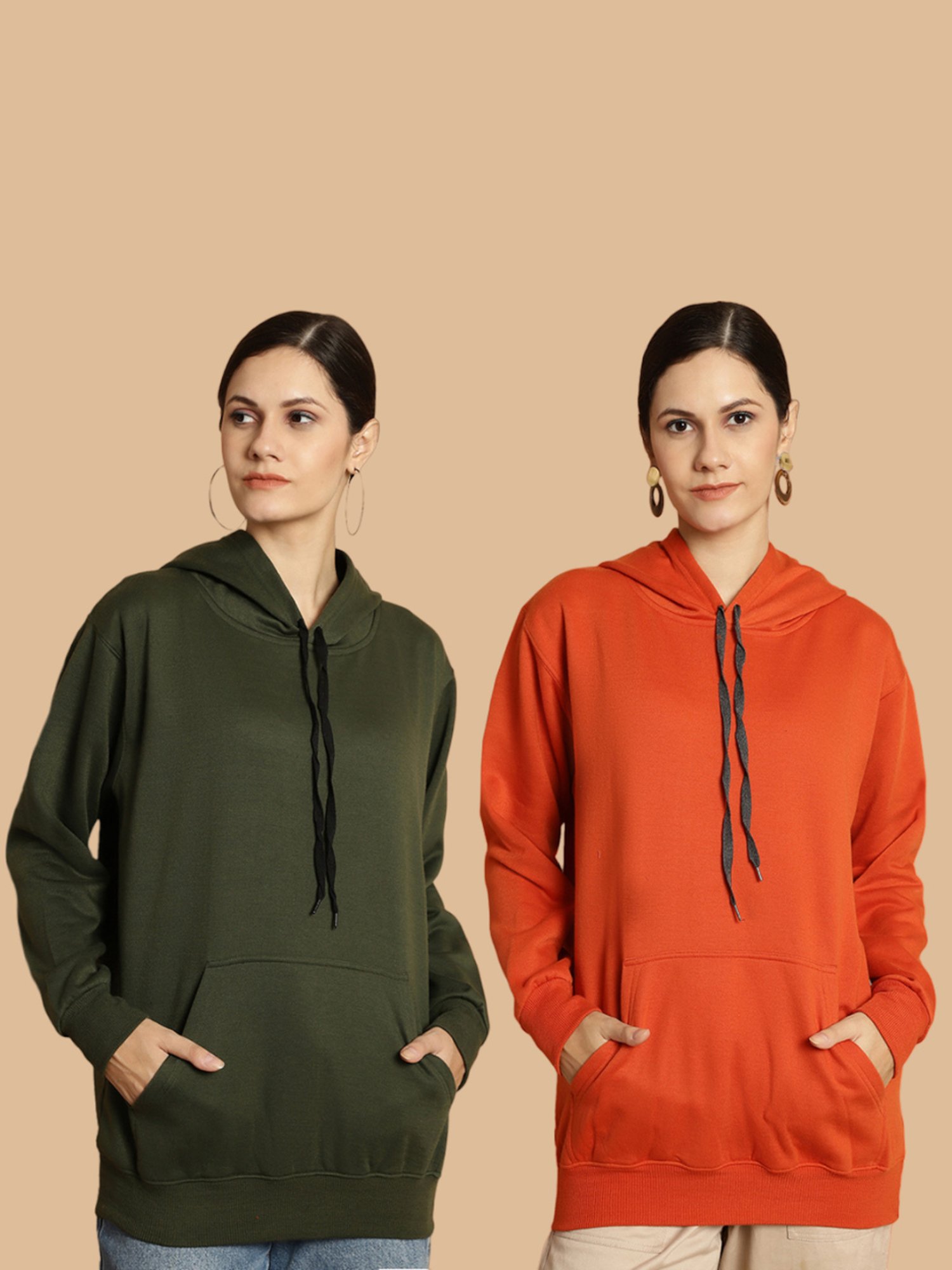 Vimal Jonney Green & Rust Sweatshirt - Pack Of 2
