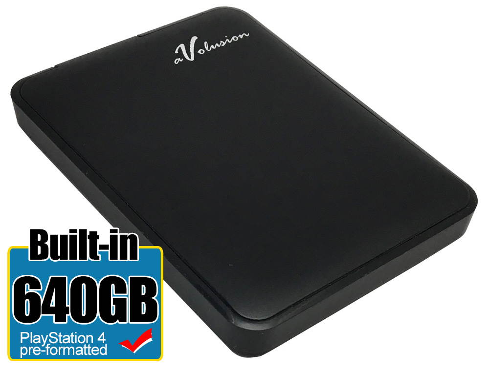 Avolusion 640GB USB 3.0 Portable External PS4 Hard Drive (PS4 Pre-Formatted) HD250U3-Z1 - Retail w/2 Year Warranty