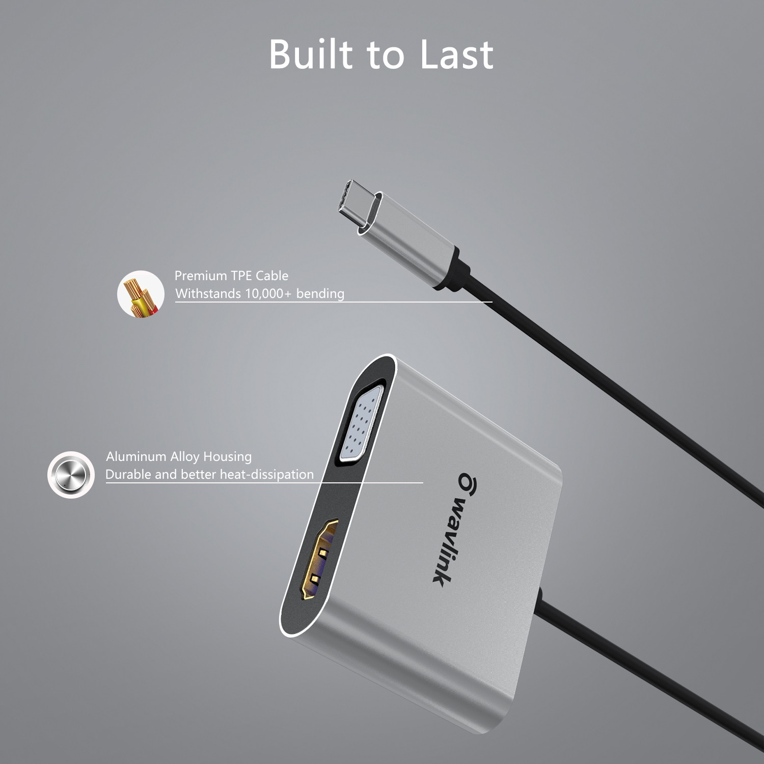 Wavlink USB-C to Dual 4k HDMI MST Adapter Splitter, Thunderbolt 3 Compatible, USB Type C to HDMI Multi Monitor Converter for Macbook, Macbook Pro, Macbook Air,iPad Pro ect (DP Alternate Mode Required)