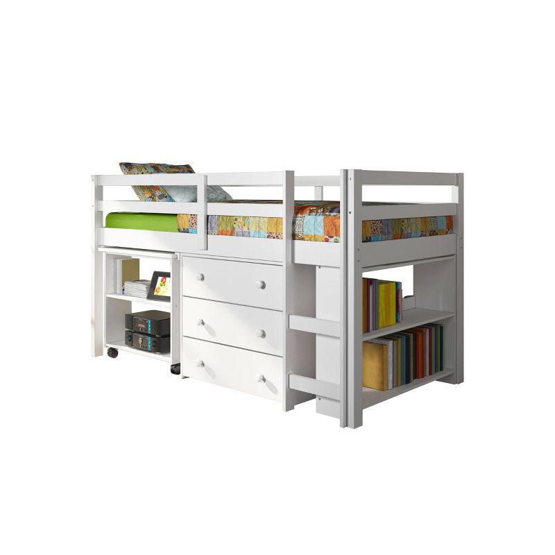 Low Loft Bed White - Donco Kids