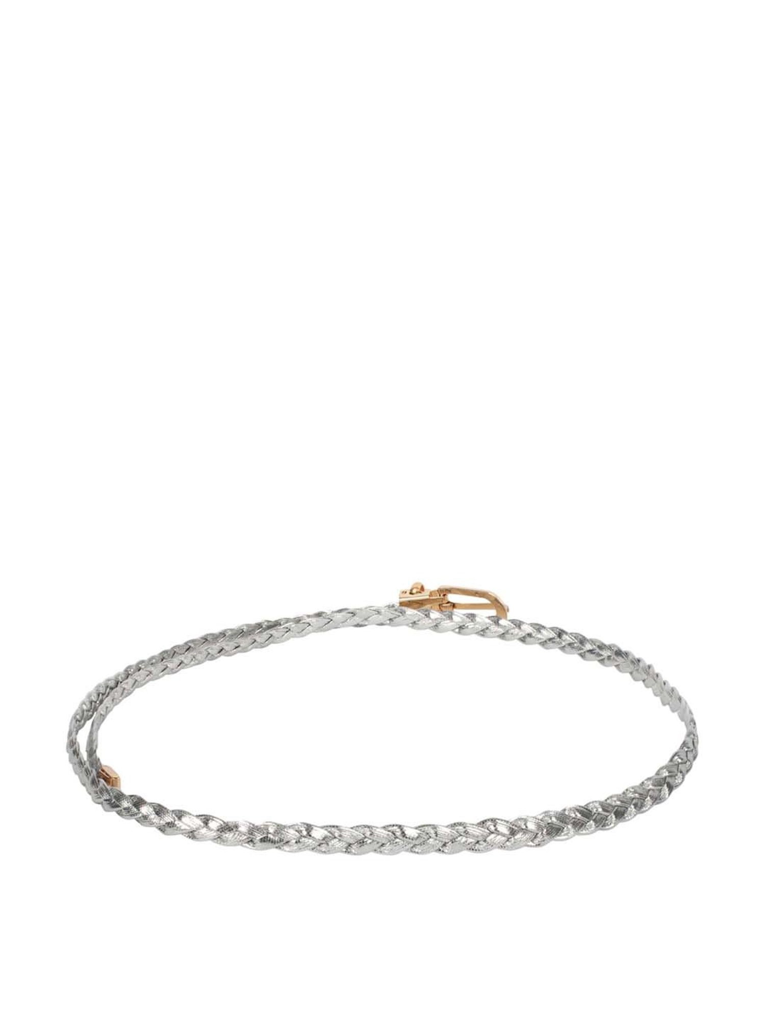 Crusset Silver PU Narrow Belt for Women