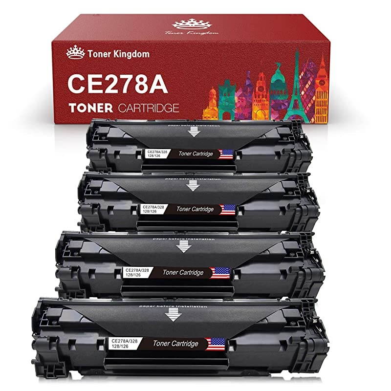 Compatible with HP 78A CE278A Black Laser Cartridges for Use in HP LaserJet Pro M1536dnf Pro P1606dn P1560 P1566 P1600 P1606 4 Pack