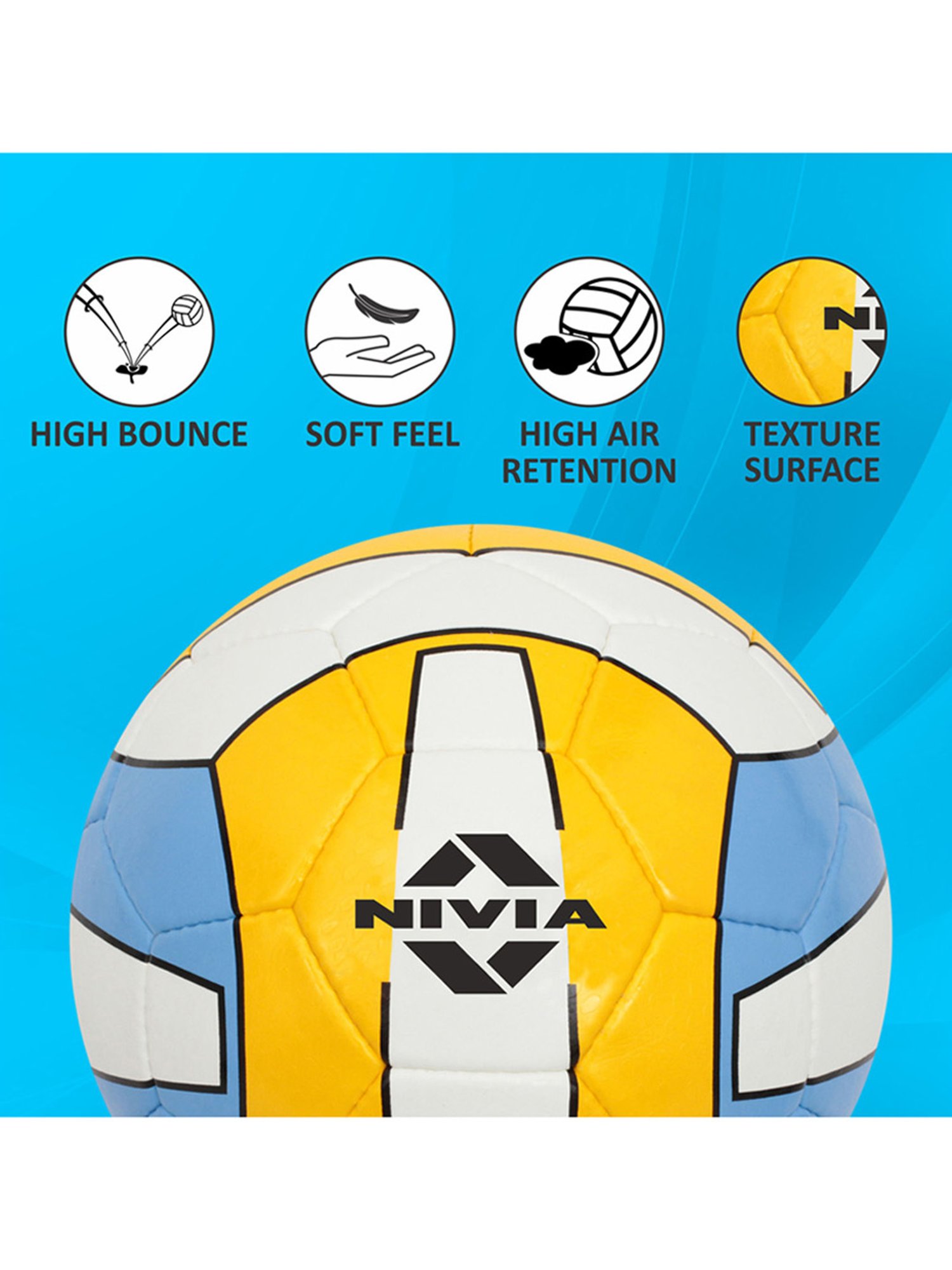 Nivia PU-5000 Volleyball (Multicolor) Size - 4