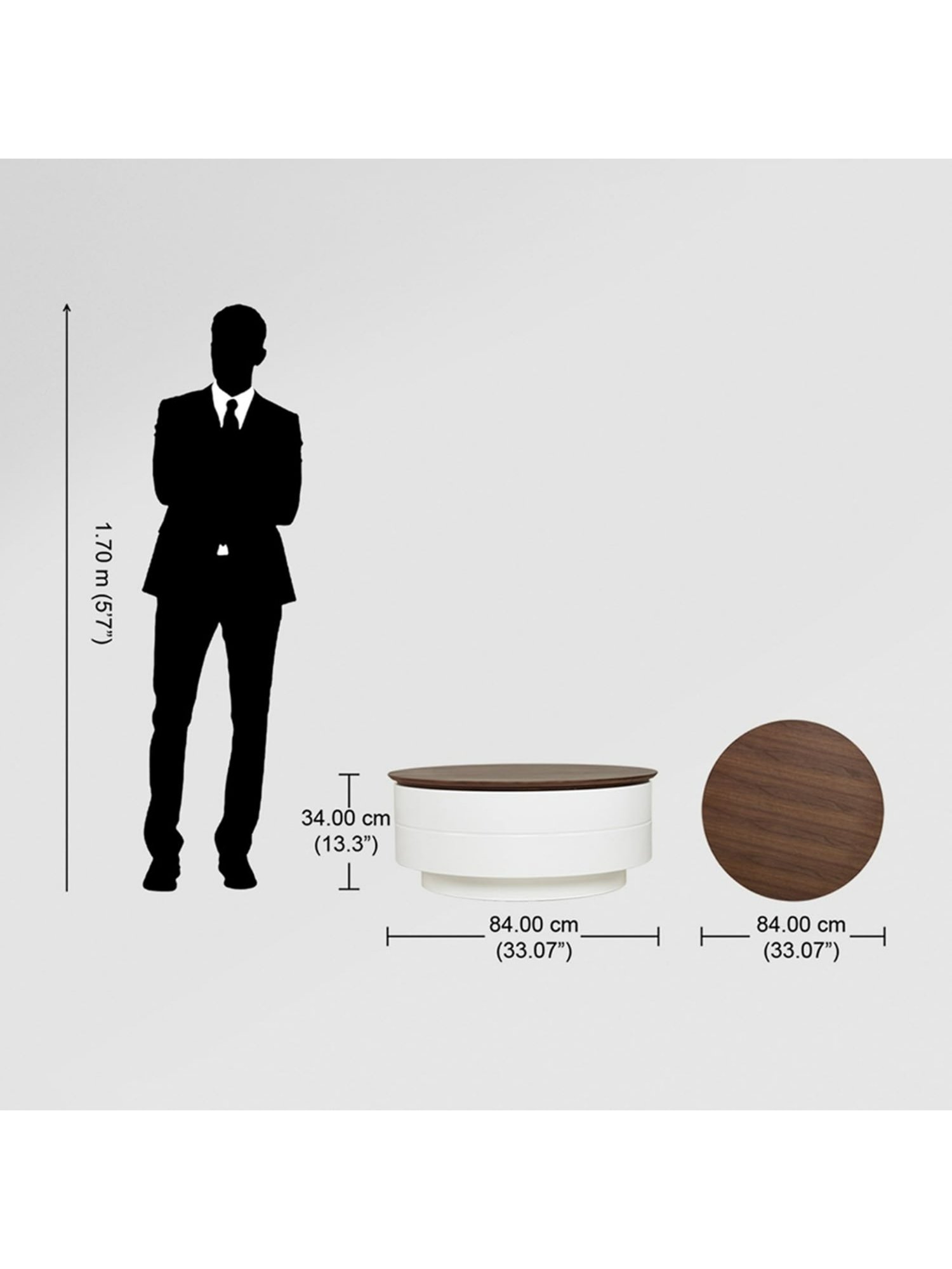 Godrej Interio Discus White Engineered Wood Coffee Table