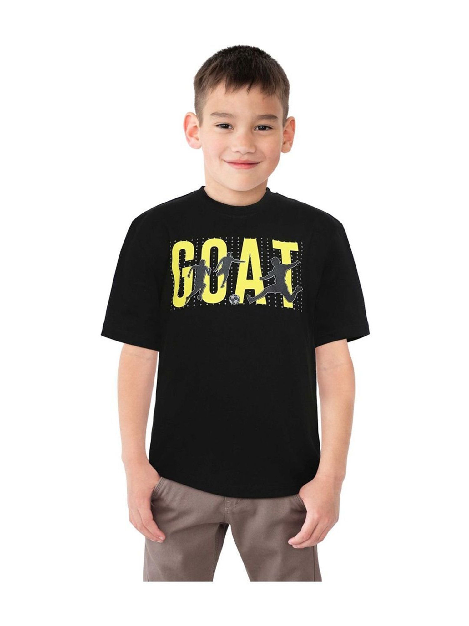 Gini & Jony Kids Black Cotton Printed T-Shirt