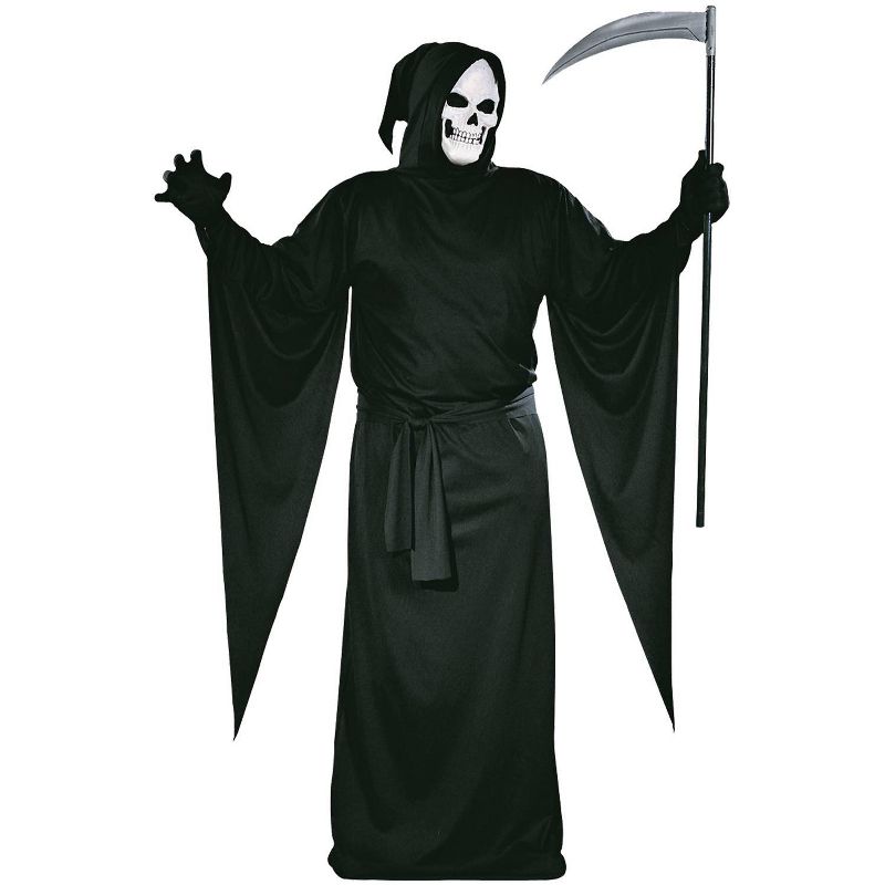 Adult Grim Reaper Halloween Costume Black One Size