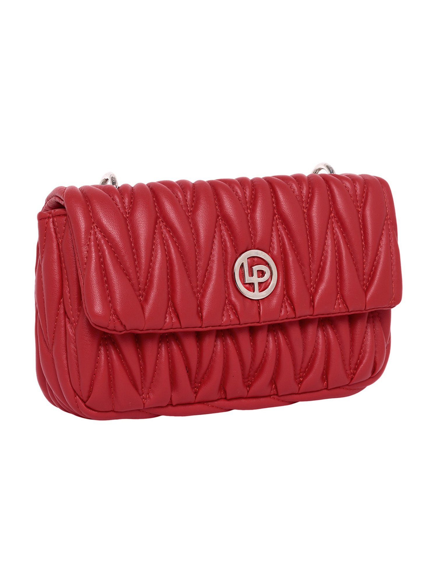 Lino Perros Red Quilted Medium Shoulder Bag