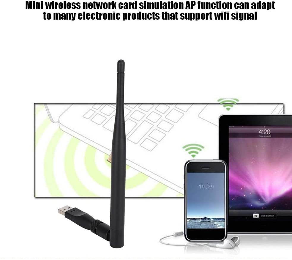 Dpofirs RT5370 USB Mini WiFi Wireless Network Card Antenna WiFi Receiver Router Portable External Antenna with AP Function and WiFi Transmission Detachable Antenna 5DBI