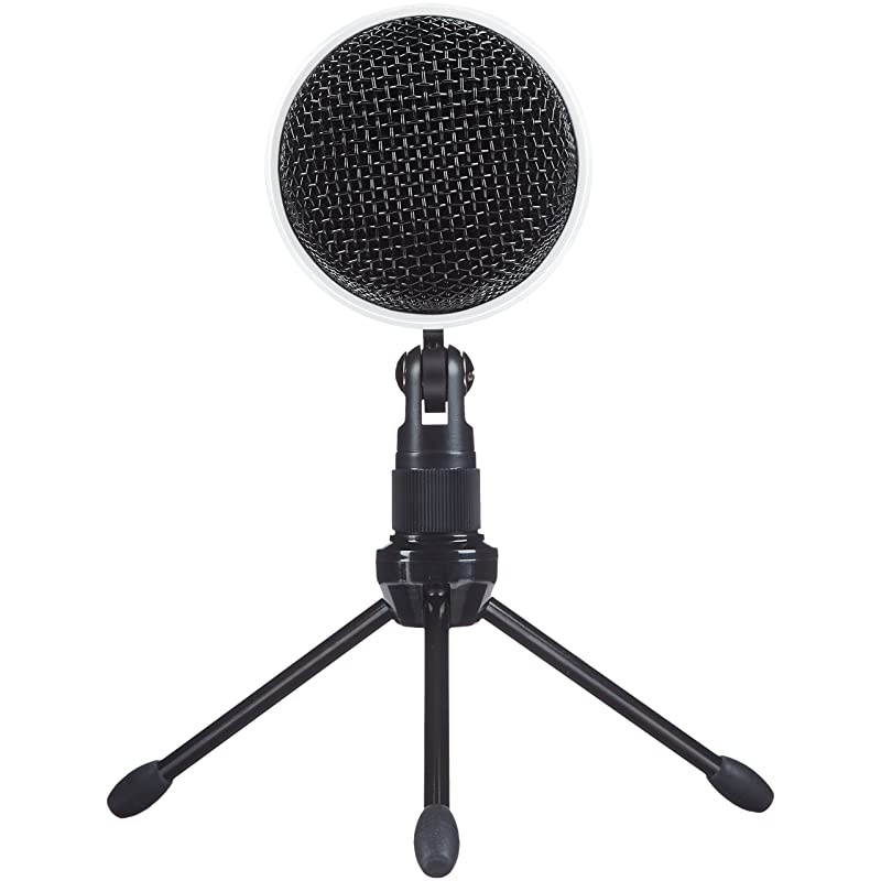 Desktop Mini Condenser Microphone With Tripod White
