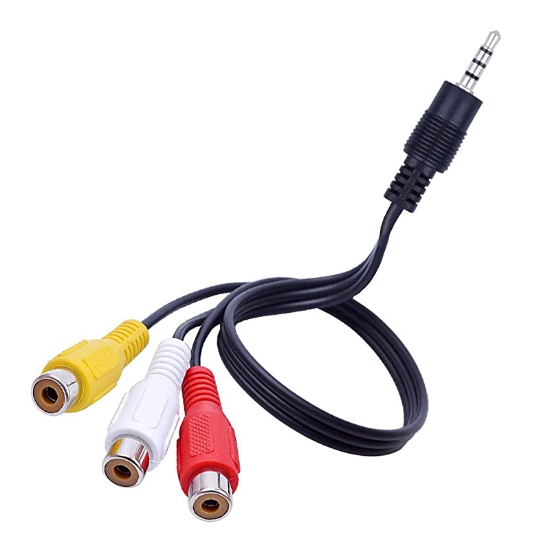 35mm to RCA Audio Extension Cable 35mm Male to 3RCA Female Stereo Audio Cable for SmartphonesMP3 TabletsSpeakersHome Theater 35 to 3RCA 28cm11inch2 Pack