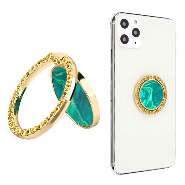 Smart Loop Universal Smartphone Ring Holder & Stand - Marble Green