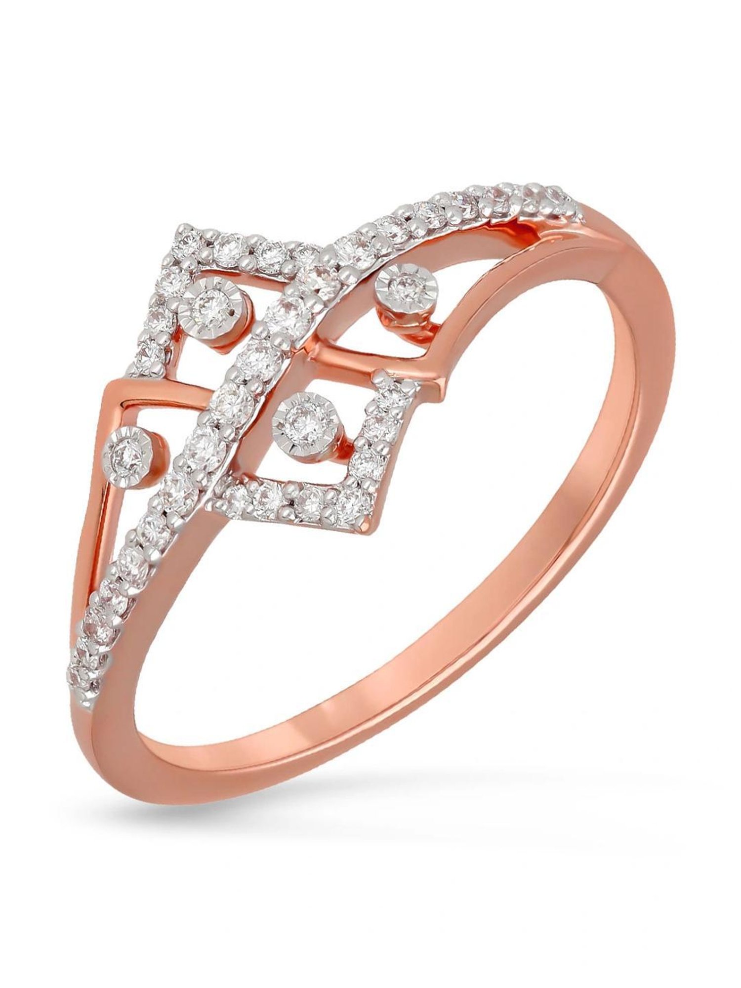 Malabar Gold and Diamonds 18k IGI Certified Diamond Rose Gold Ring for Women