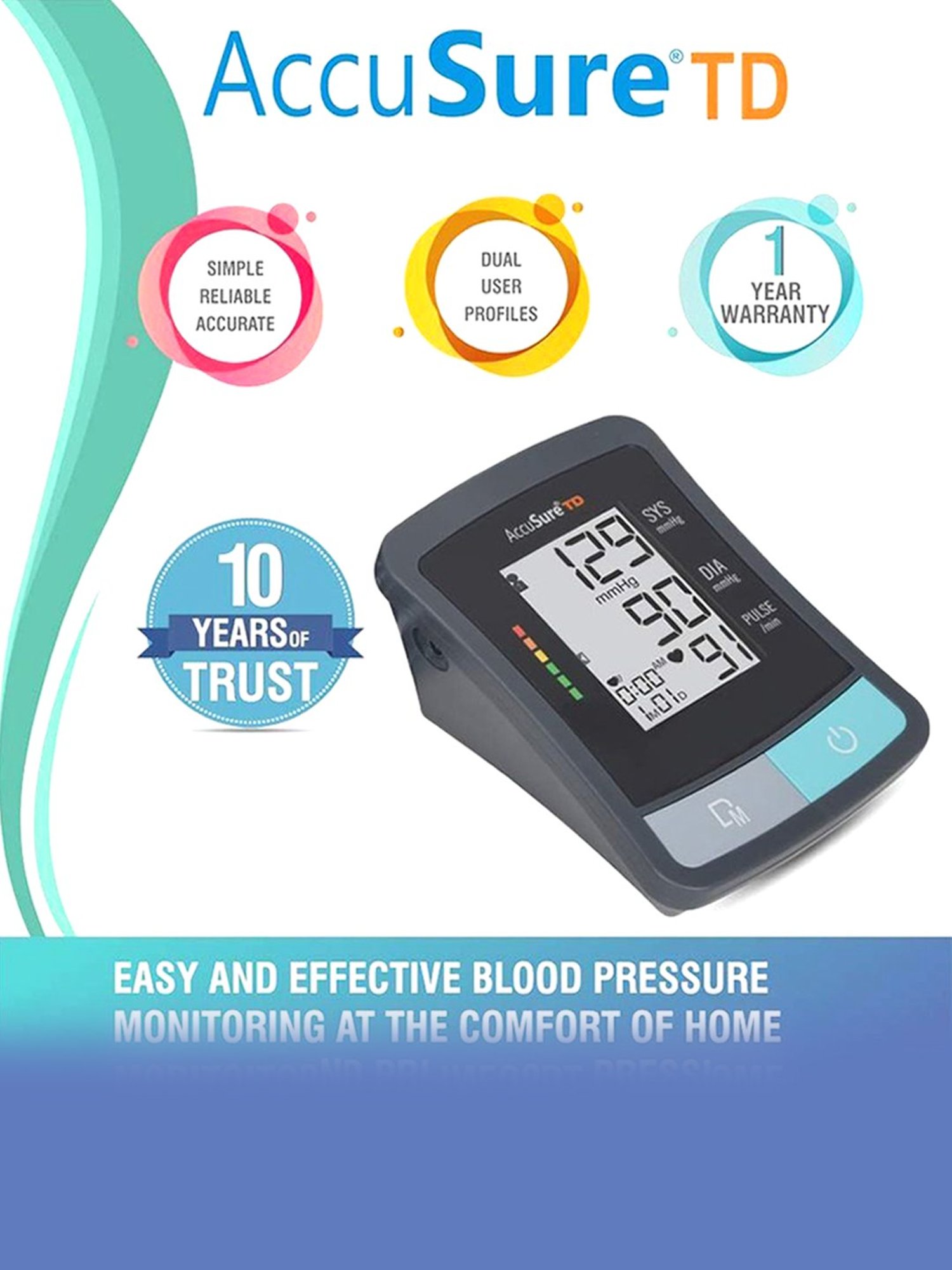 AccuSure TD Blood Pressure Monitor (Black)
