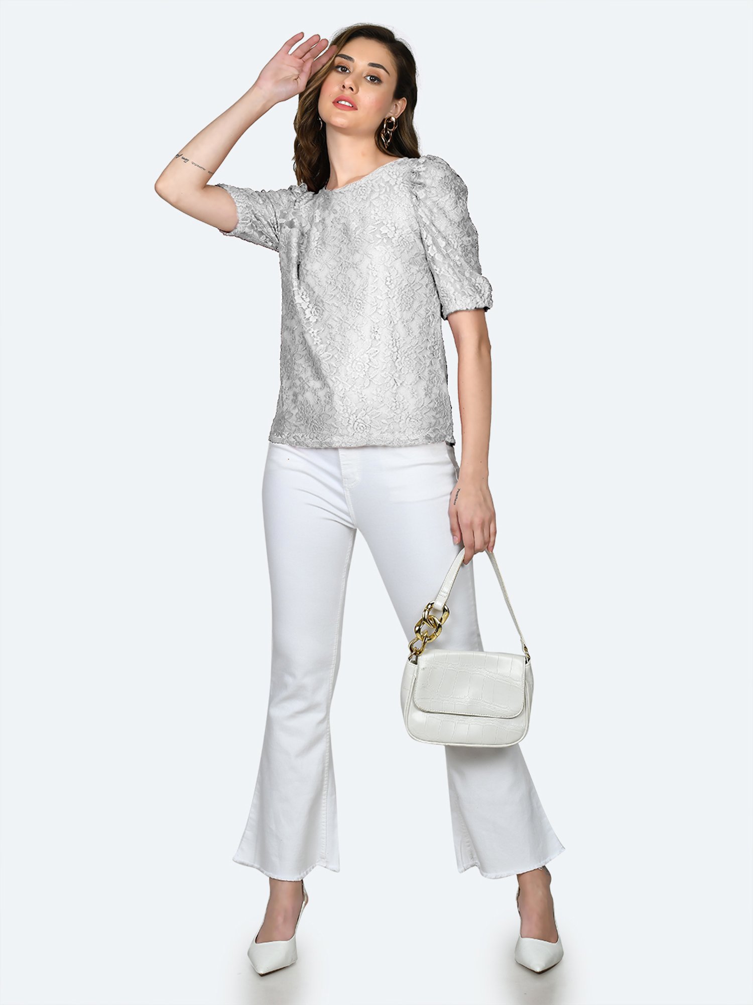 Zink London White Lace Top