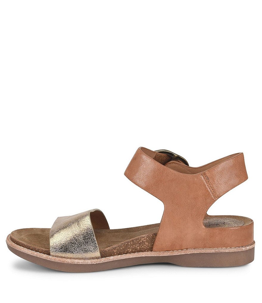 Sofft Bali Metallic Leather Wedge Sandals