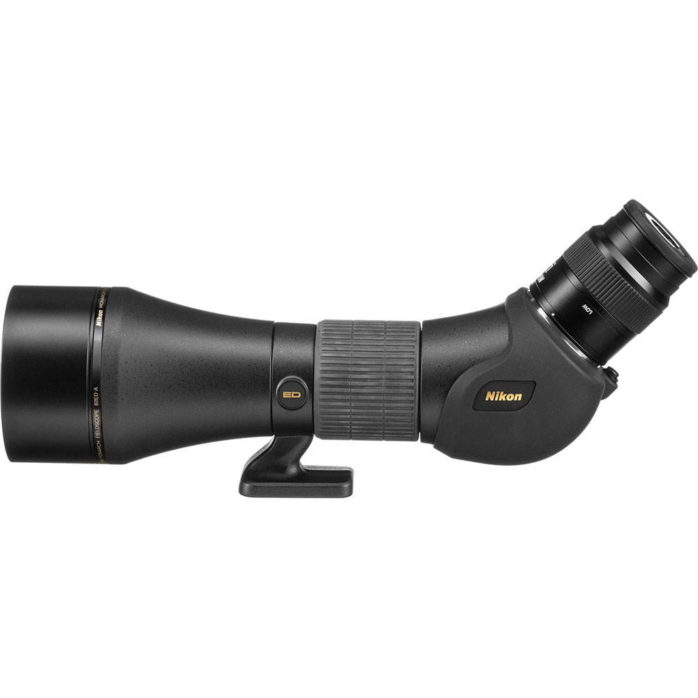 Nikon Monarch 20-60x82 ED Spotting Scope (Angled Viewing) with Nikon Retractable Rangefinder Tether & Binocular Harness Bundle