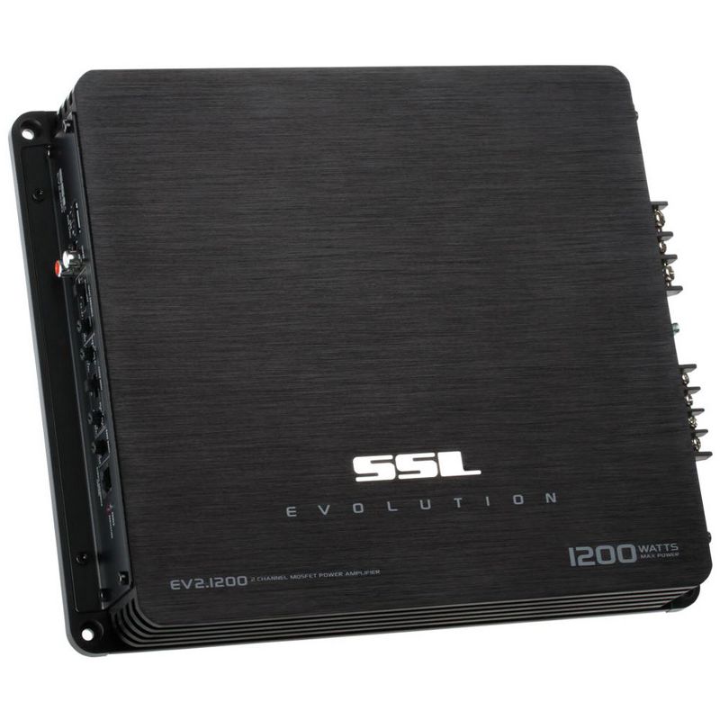 Sound Storm Laboratories EV2.1200 Bridgeable Class A/B 1200 Watt 2 Channel Full Range Car Amplifier with Remote Subwoofer Control and MOSFET Power