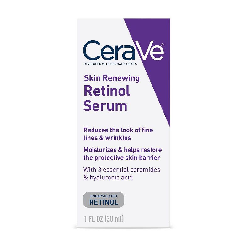 CeraVe Skin Renewing Retinol Face Cream Serum for Fine Lines and Wrinkles - 1oz