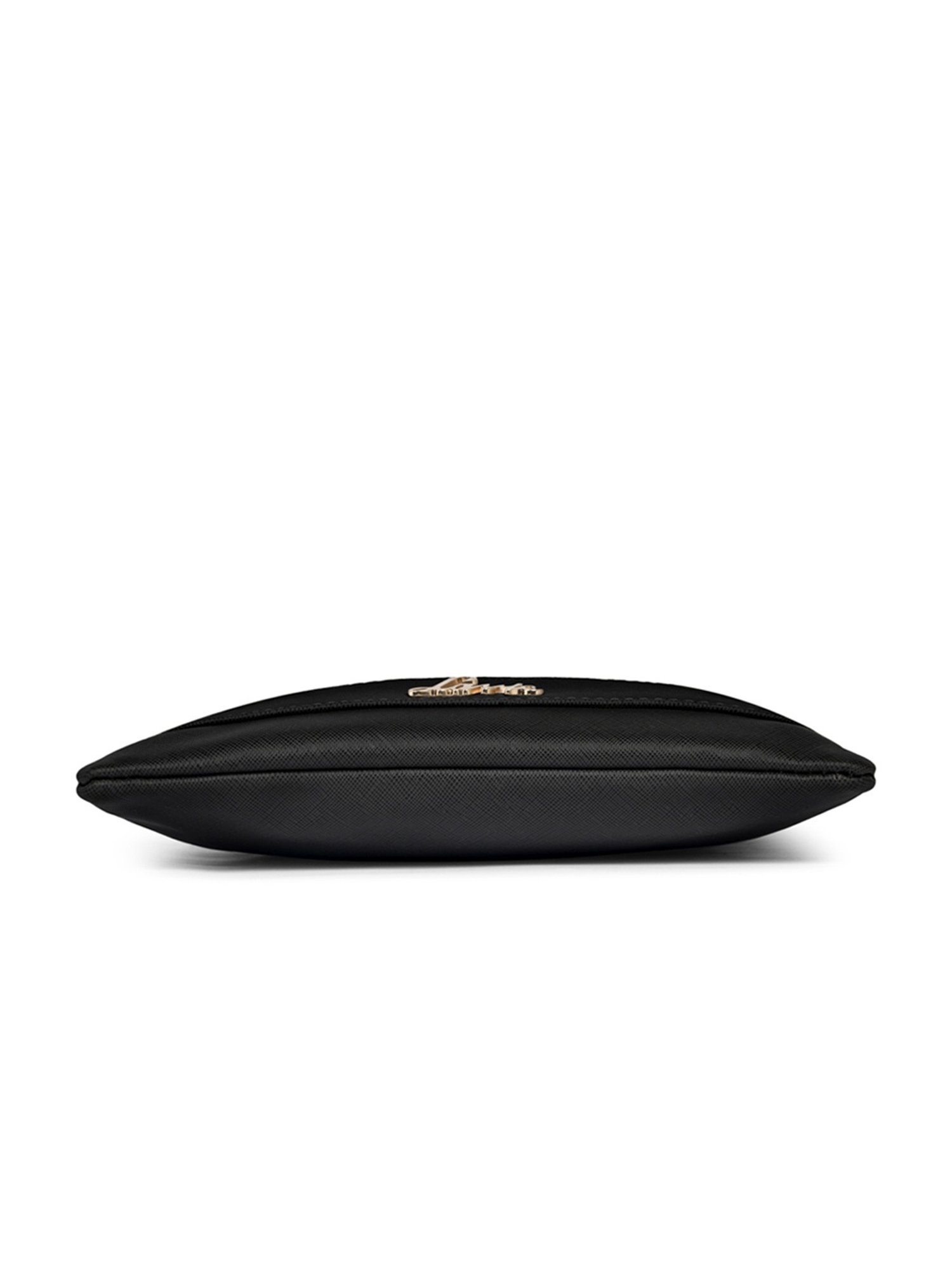 Lavie Quick Access Black Polyester Solid Sling Handbag