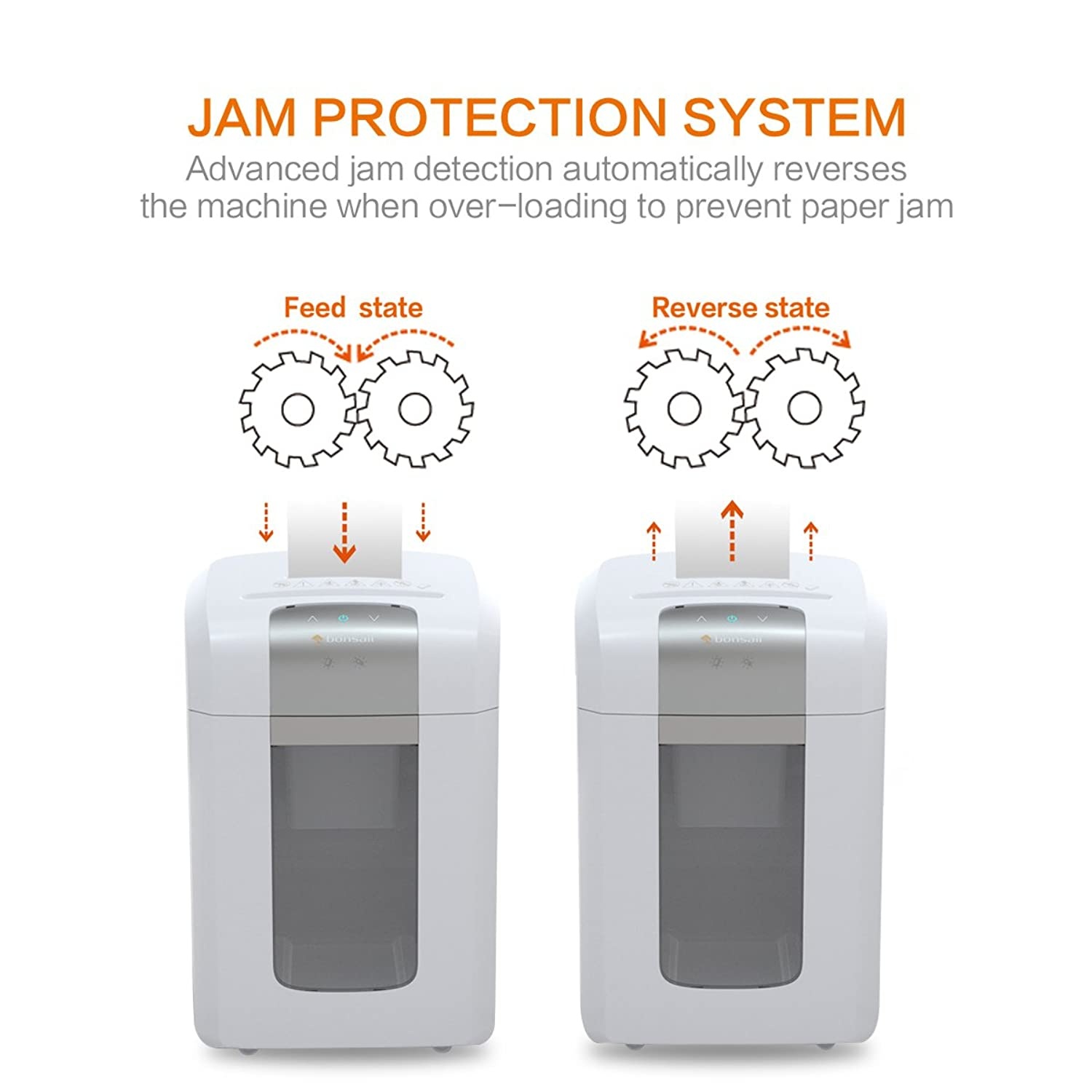 Bonsaii EverShred Pro 4S16 6-Sheet Micro-Cut Paper/CD/Credit Card Shredder,60 Mintues Continuous Running with 4 Easy Move Casters,High Security P-5,White