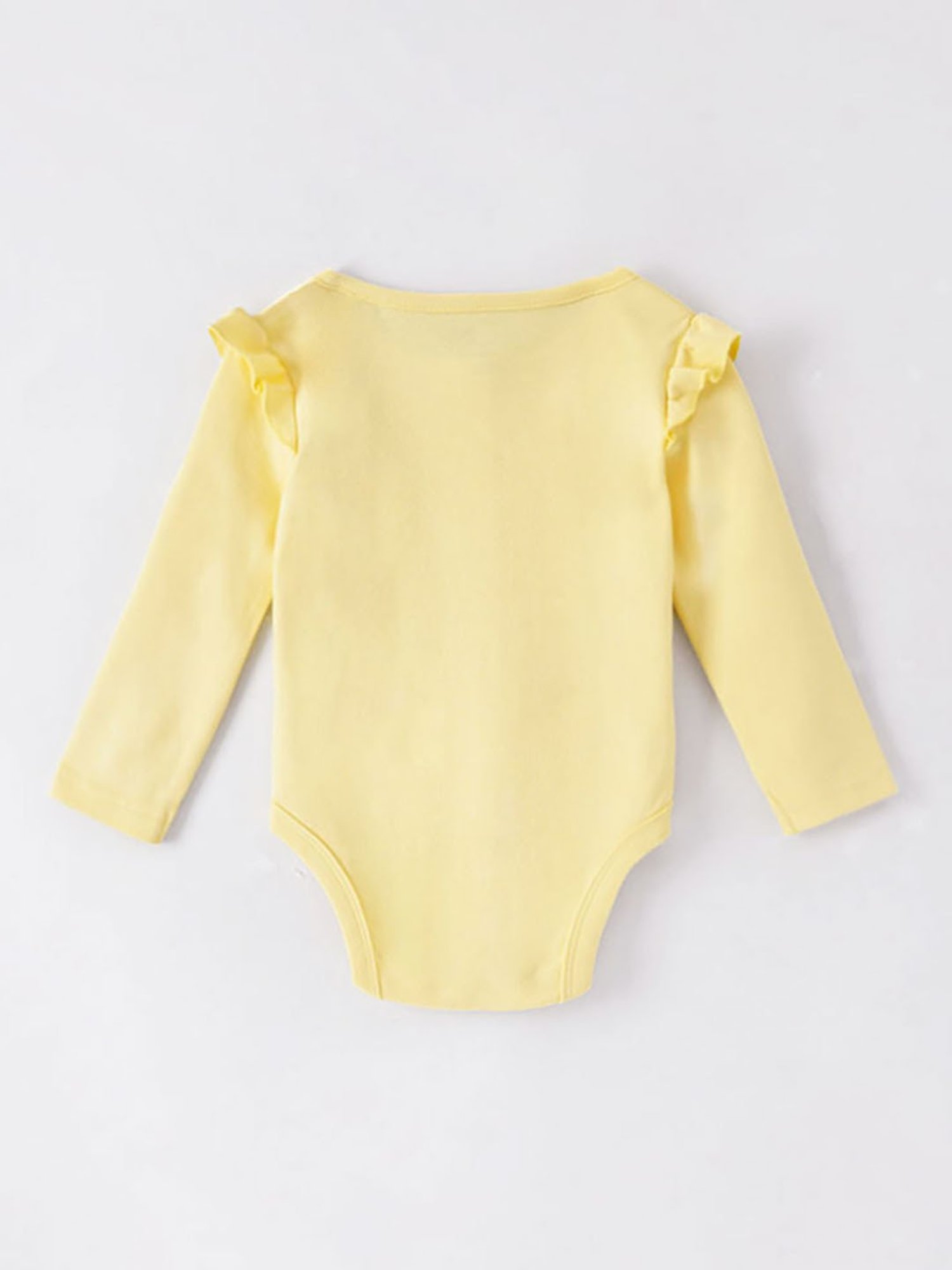 Ed-a-Mamma Baby Yellow Solid Full Sleeves Bodysuit