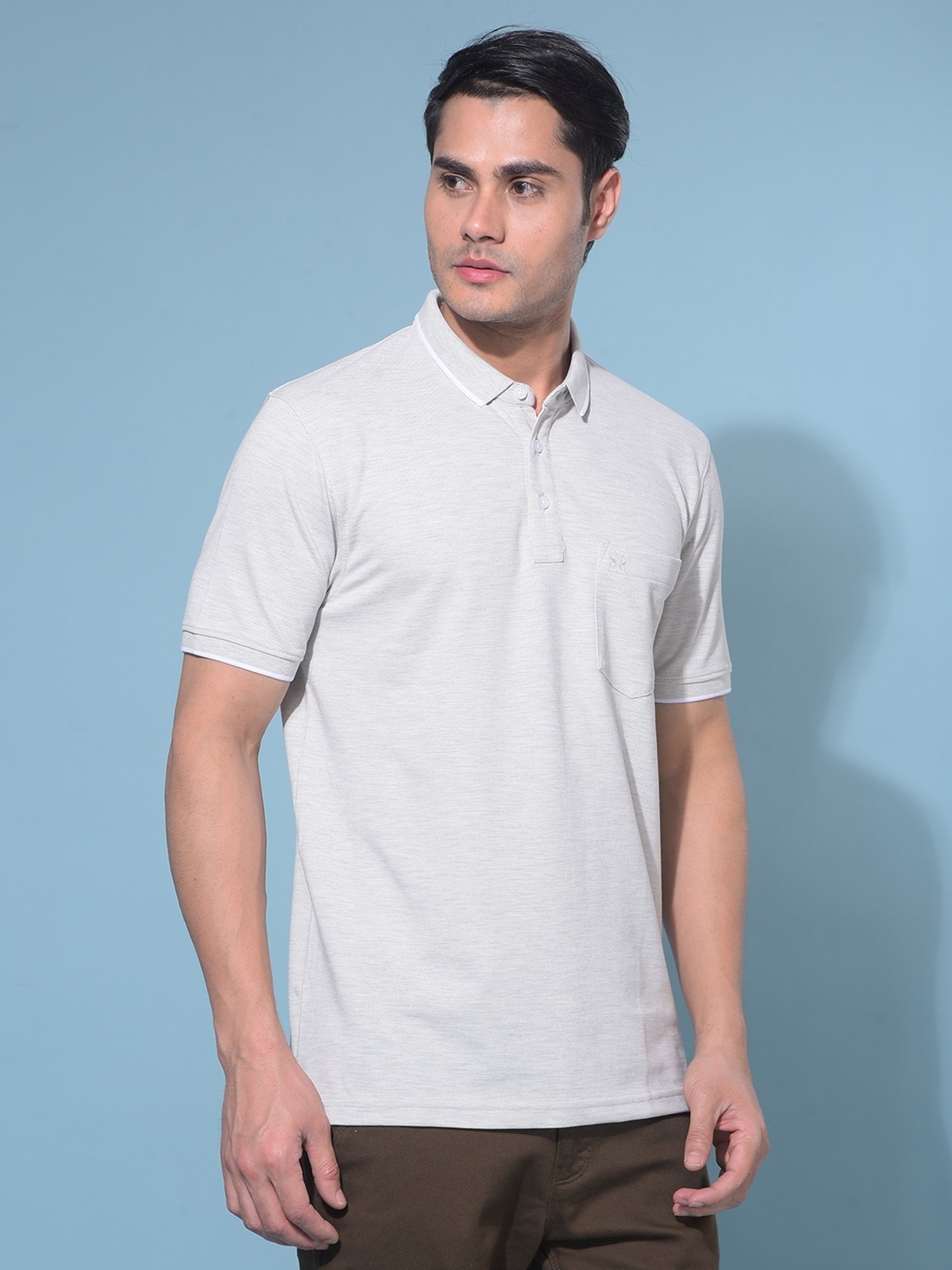 Crimsoune Club Grey Slim Fit Polo T-Shirt