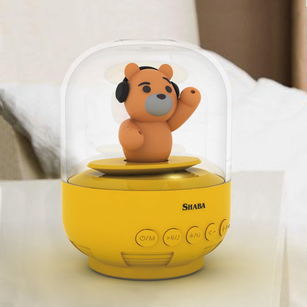 SHABA Speaker for kids, bell Jar animal pet mini Bluetooth speaker with microphone, wireless cute musical toys for Party, home, bedroom, office(Blue Prince Bunny), Gift for Kids