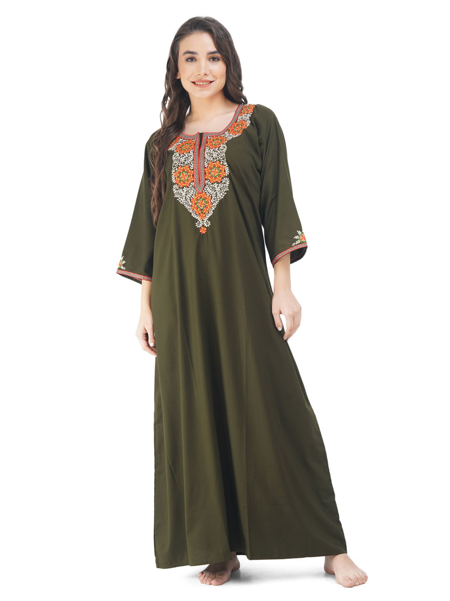 KOI SLEEPWEAR Olive Embroidered Nighty