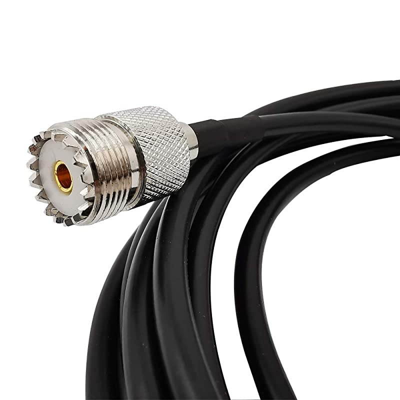 UHF Extension Cable PL-259 Male to SO-239 Female Connectors with RG58 Coax Cable 1 Meter 3.3 Feet for CB/Ham Antenna, Marine VHF Radio Antenna, Amateur Radio