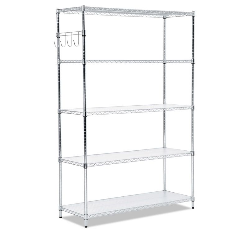 Alera 5-Shelf Wire Shelving Kit, 48w x 18d x 72h, Silver SW654818SR