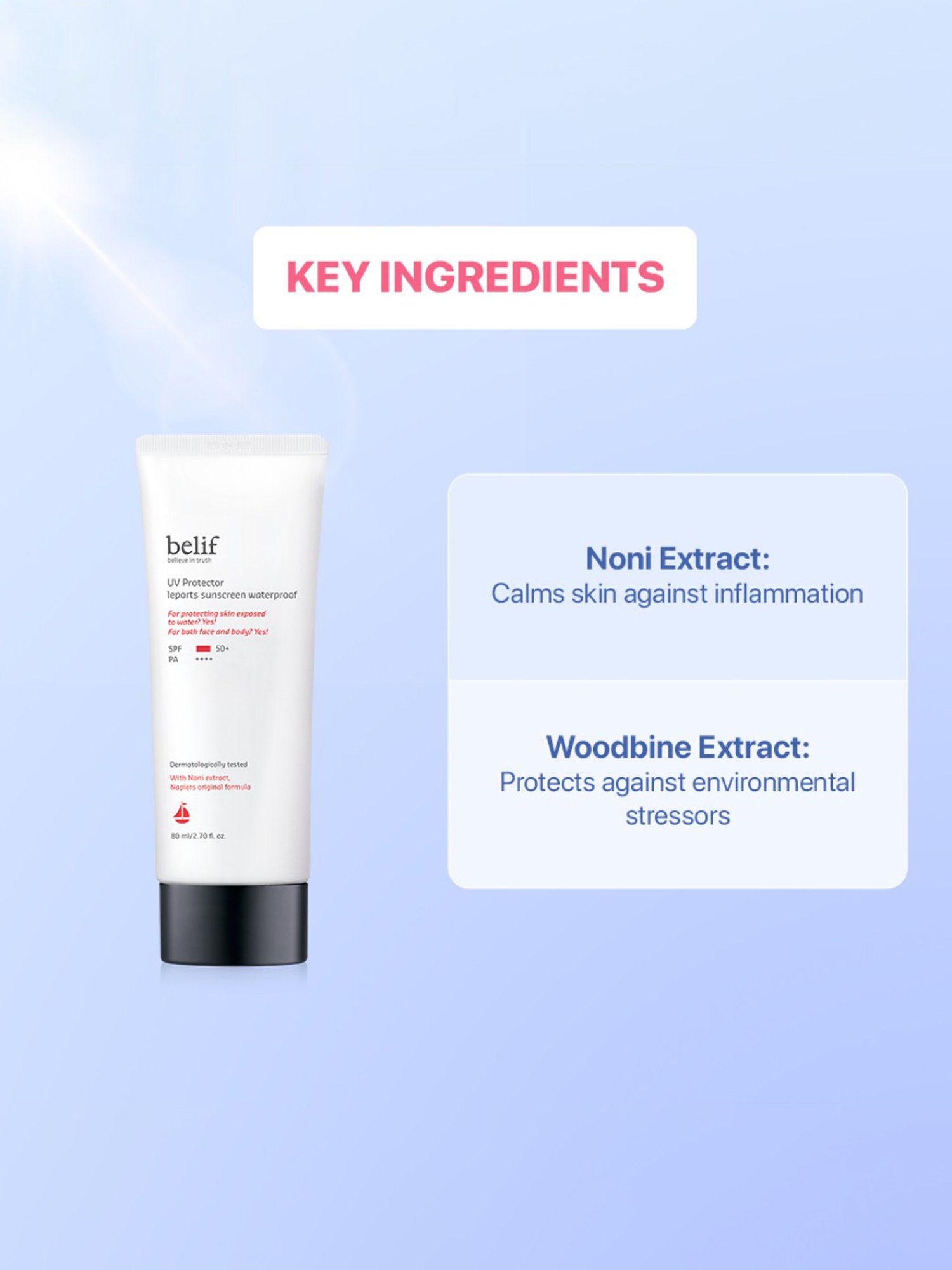 Belif UV Protector Leports Sunscreen Waterproof - 80 ml