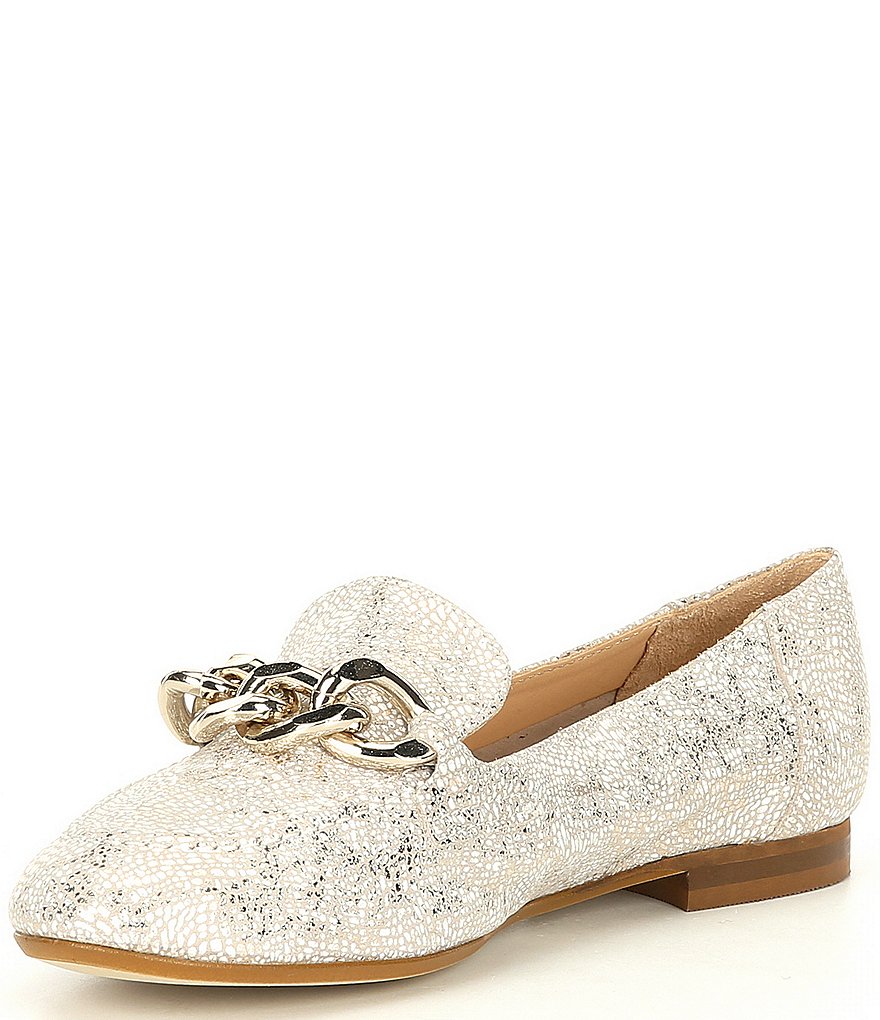 Donald Pliner Balton Pebbled Metallic Leather Loafers